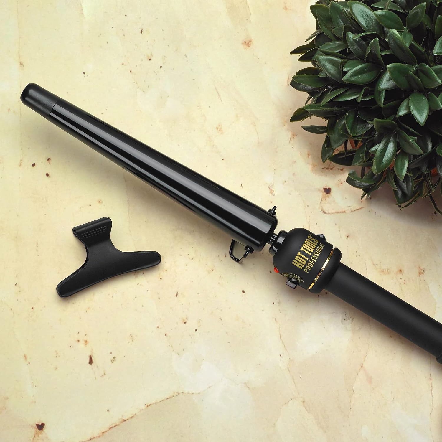 image:imageHOT TOOLS Professional Black Gold XL Tapered Curling Wand for Long Lasting Curls or Waves 1 14 Inches1 Count Pack of 1
