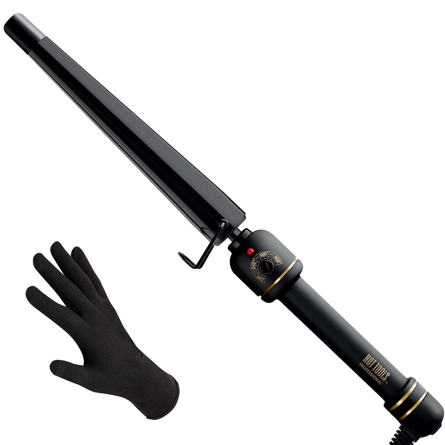 image:imageHOT TOOLS Professional Black Gold XL Tapered Curling Wand for Long Lasting Curls or Waves 1 14 Inches1 Count Pack of 1