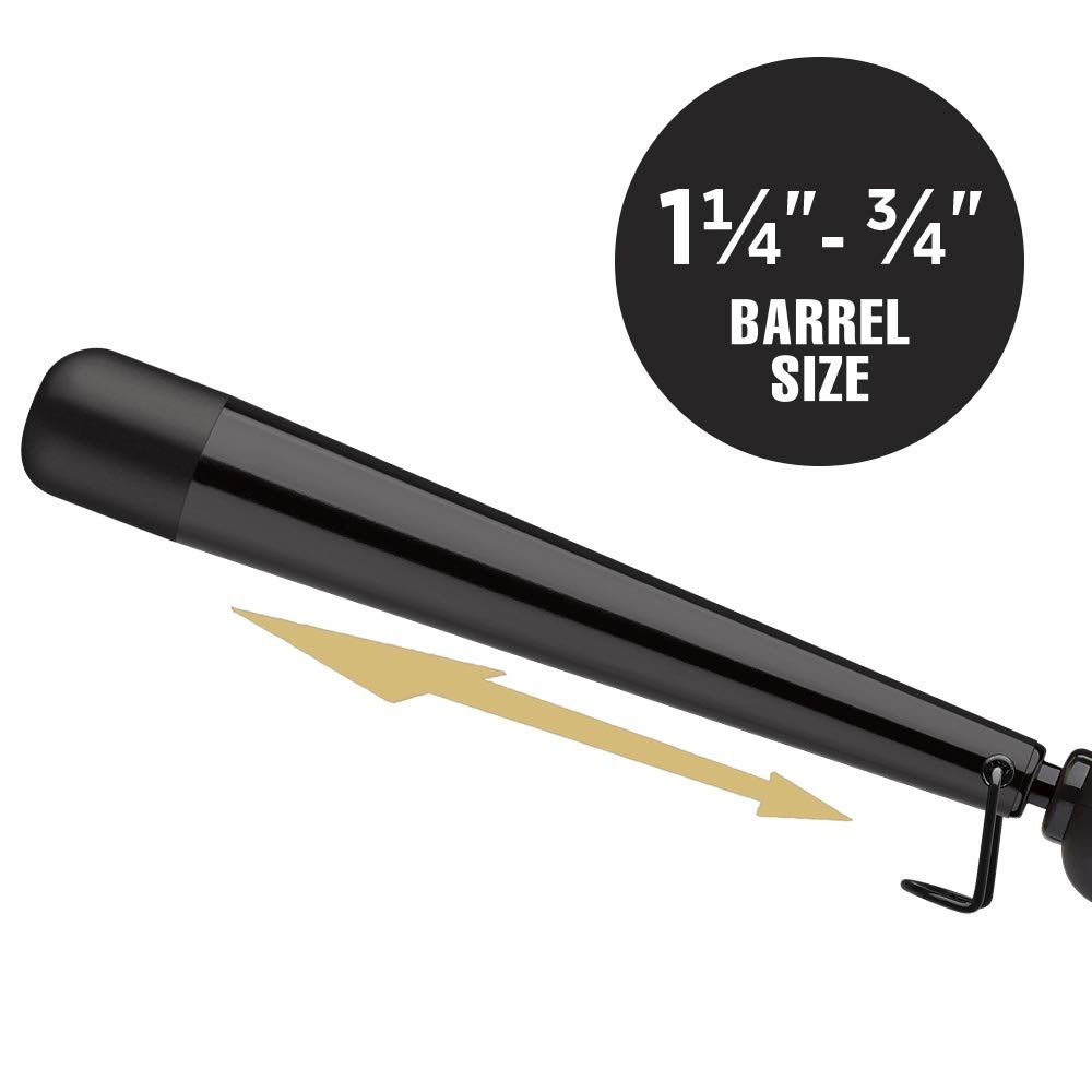 image:imageHOT TOOLS Professional Black Gold XL Tapered Curling Wand for Long Lasting Curls or Waves 1 14 Inches1 Count Pack of 1