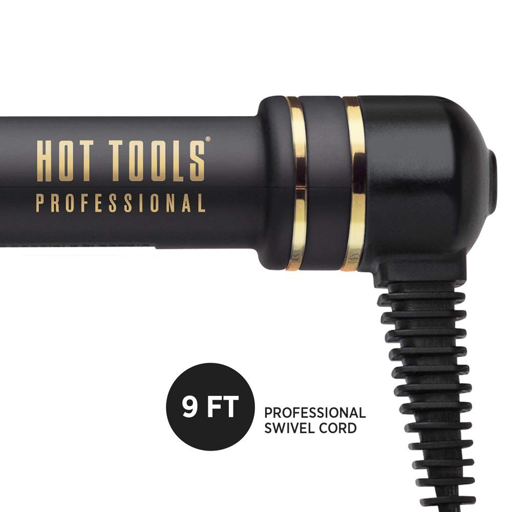 image:imageHOT TOOLS Professional Black Gold XL Tapered Curling Wand for Long Lasting Curls or Waves 1 14 Inches1 Count Pack of 1